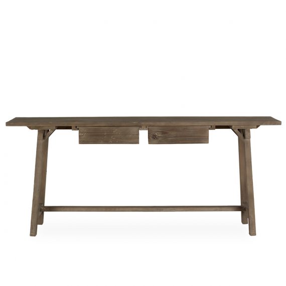 Wood console table.