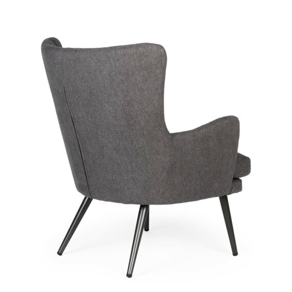 Grey upholstered seat.