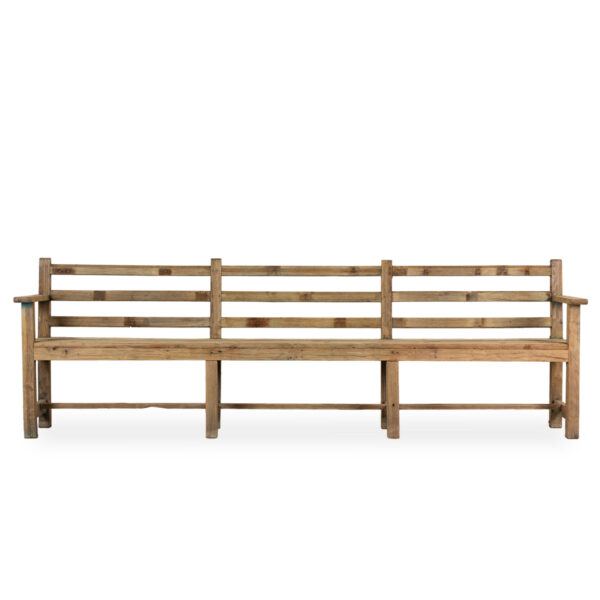 Antique rustic wooden benches.