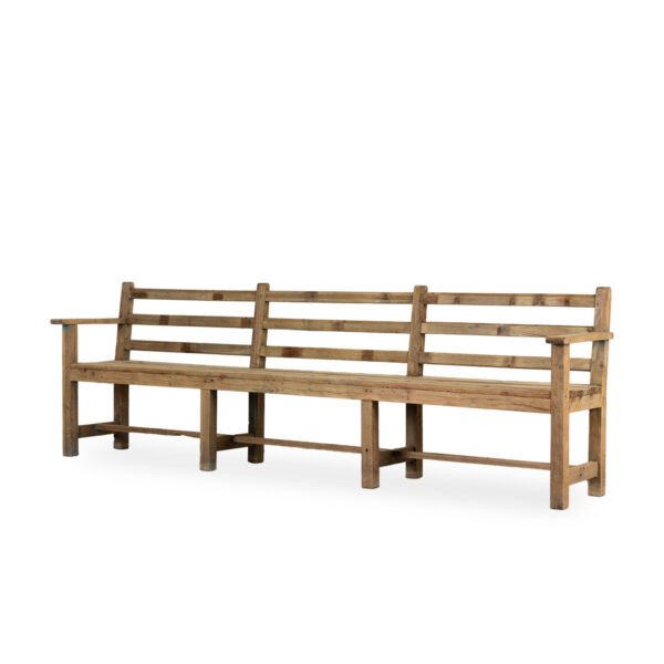 Antique rustic wooden benches.