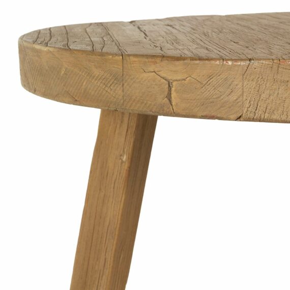 Round wooden side table.