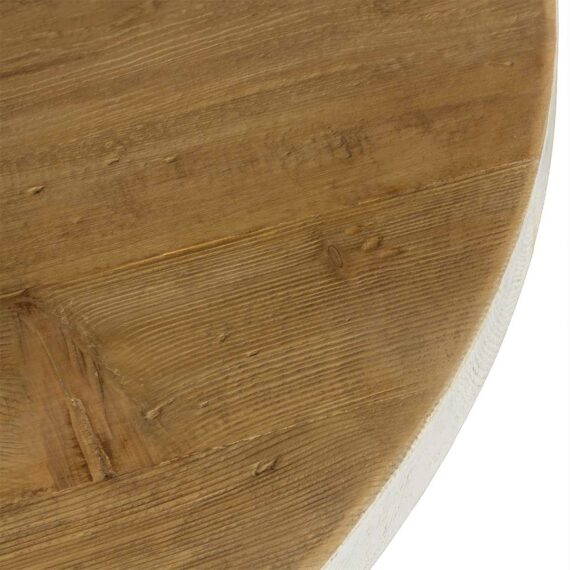 Round wooden table.