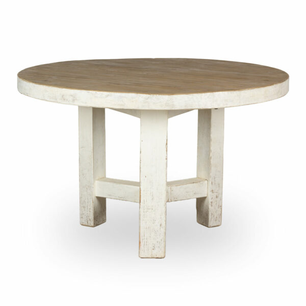 Solid wood round table.