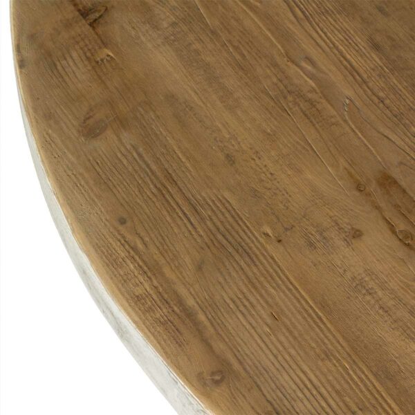 Table ronde en bois massif.