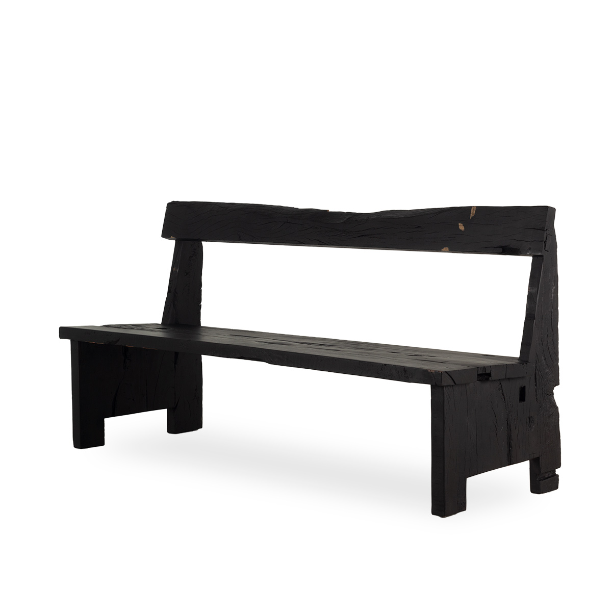 Black wood bench clearance with back