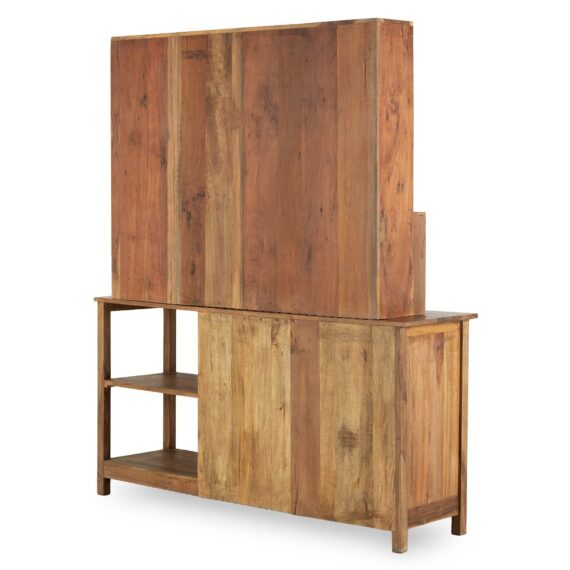 Wood cupboards.