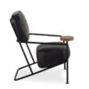 Armchair in black leather.