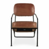 Brown leather accent chair.