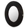 Miroir rond bois noir.