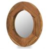 Round wood mirror.