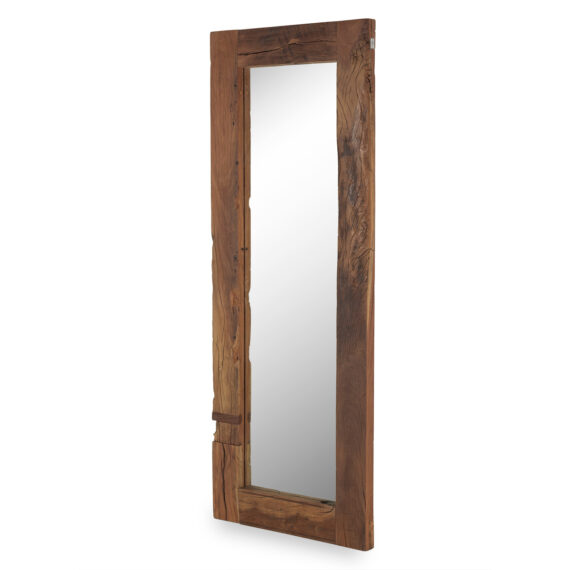 Rustic wooden mirror.