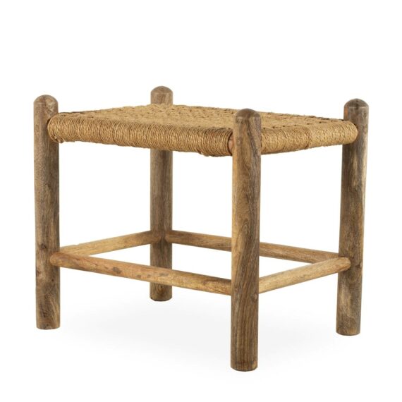 Tabouret bas en bois.