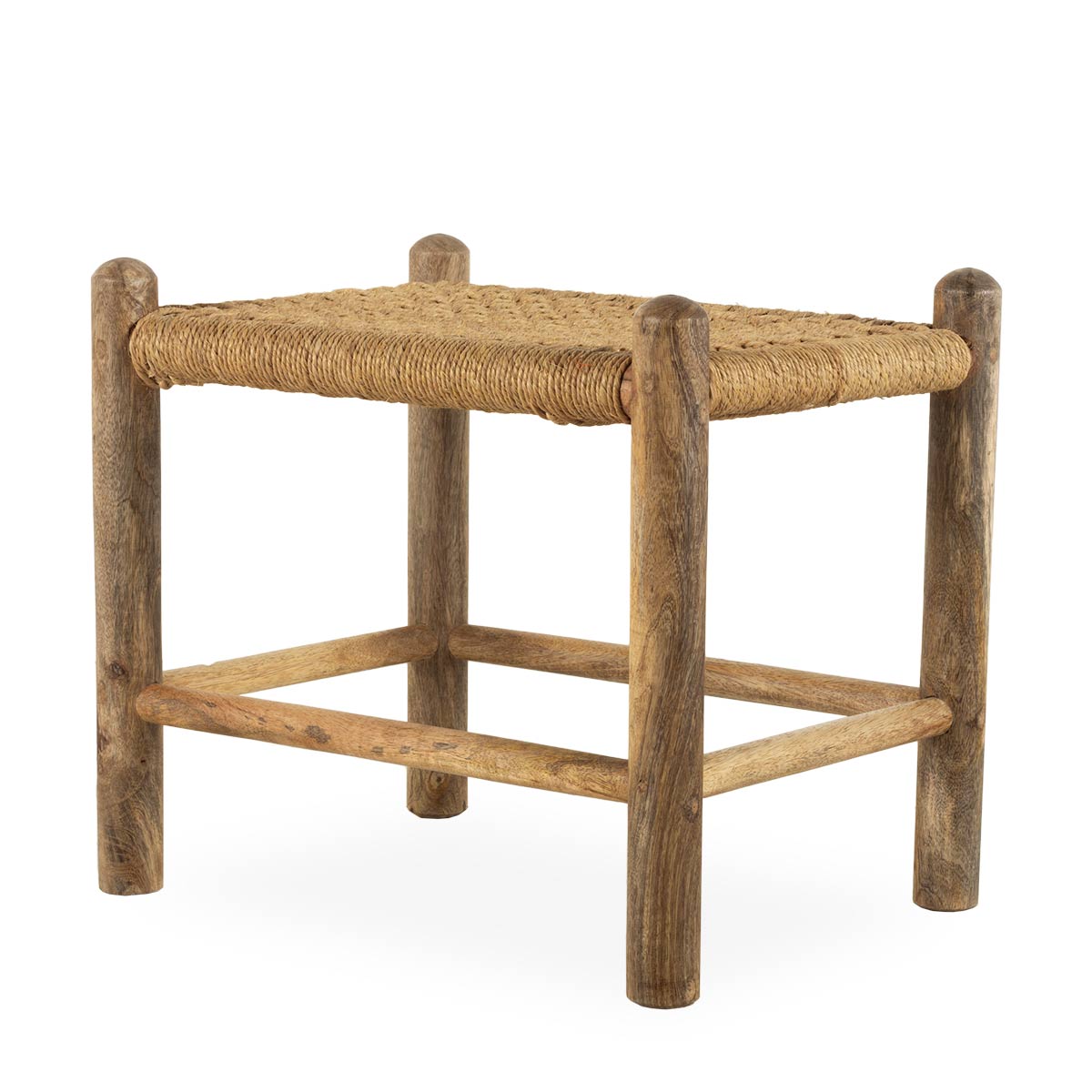 TABOURET BAS EN BOIS MANOA, style Rustique