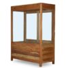 Wooden and glass display cases.