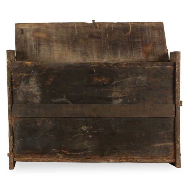 Antique wooden trunk.