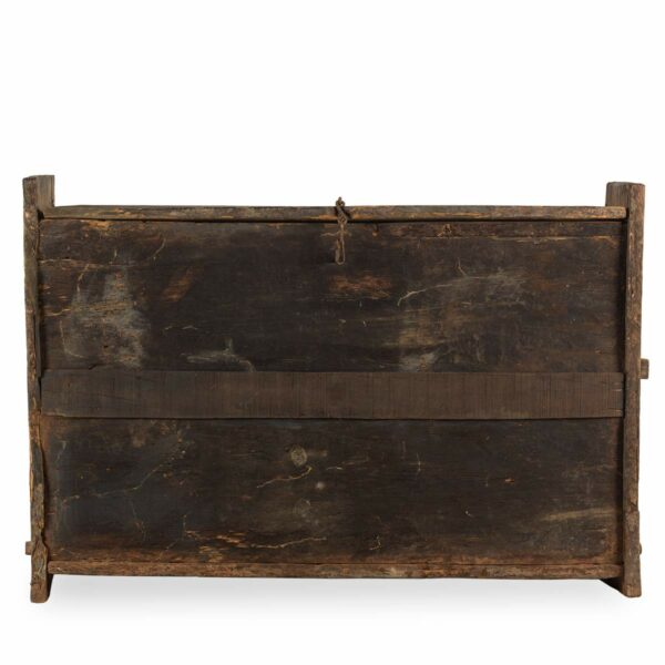 Antique wooden trunk.