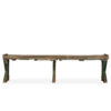 Wood and iron console table.