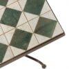 Square tile table.
