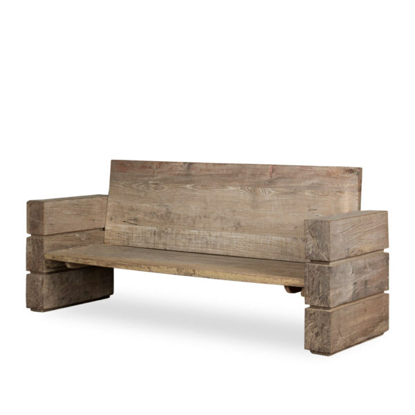 Rustic wooden bench.