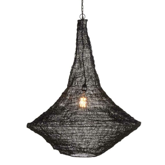 Black pendant lamps.