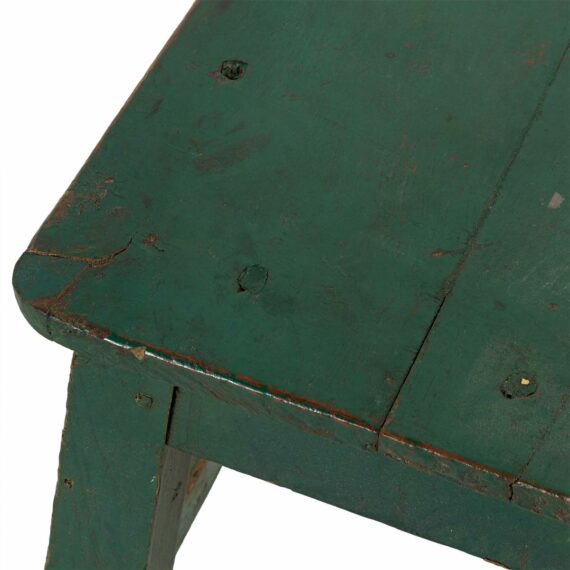 Antique rustic green table.