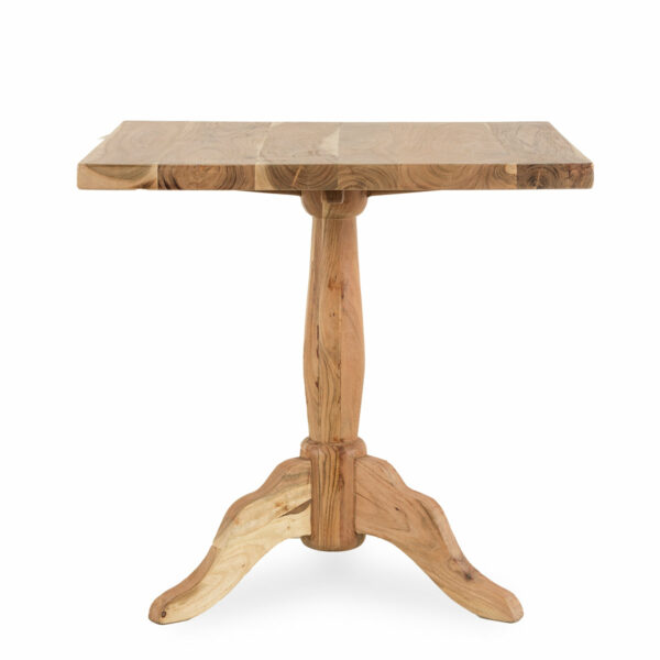Square wood table.