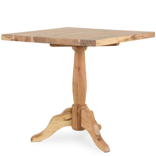 Square wooden table.