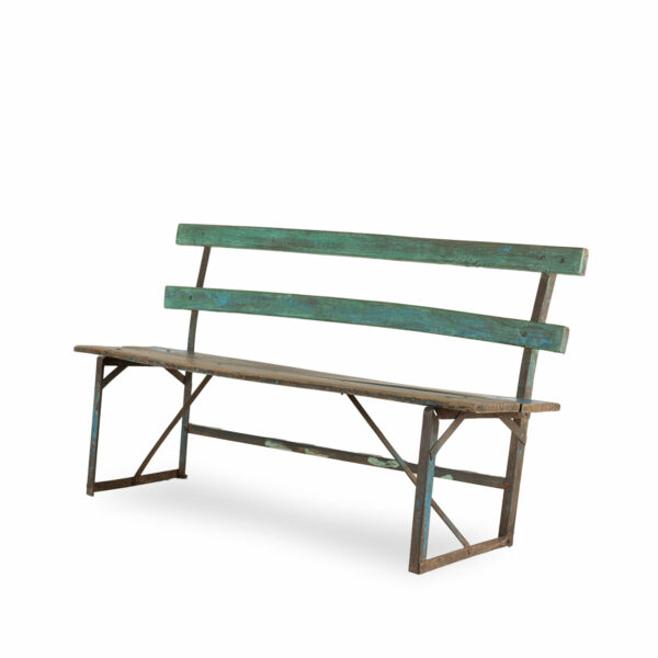 Antique benches wood and iron.