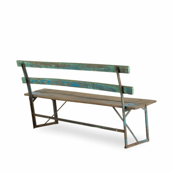 Antique benches wood and iron.