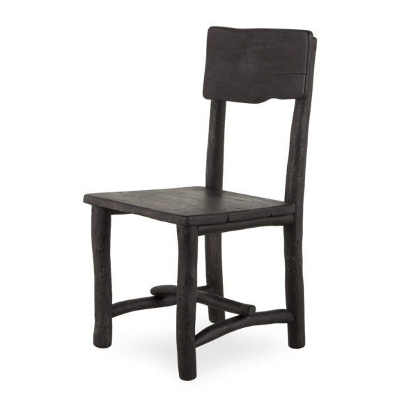 Chair in black wood.
