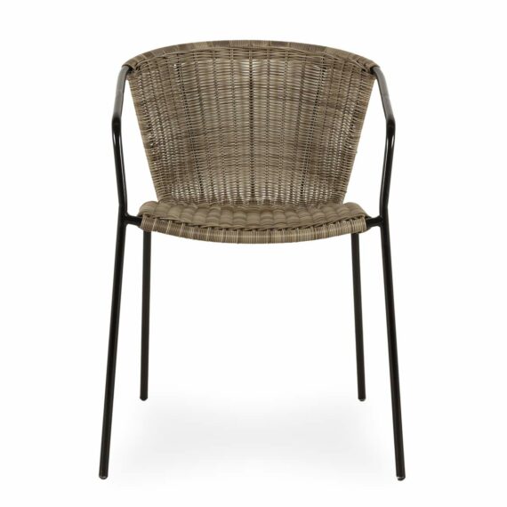 Outdoor rattan chair.