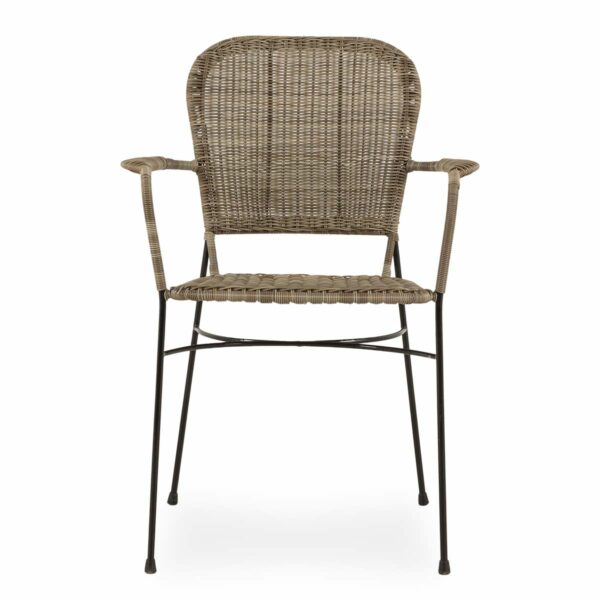 Outdoor synthetic rattan chairs.