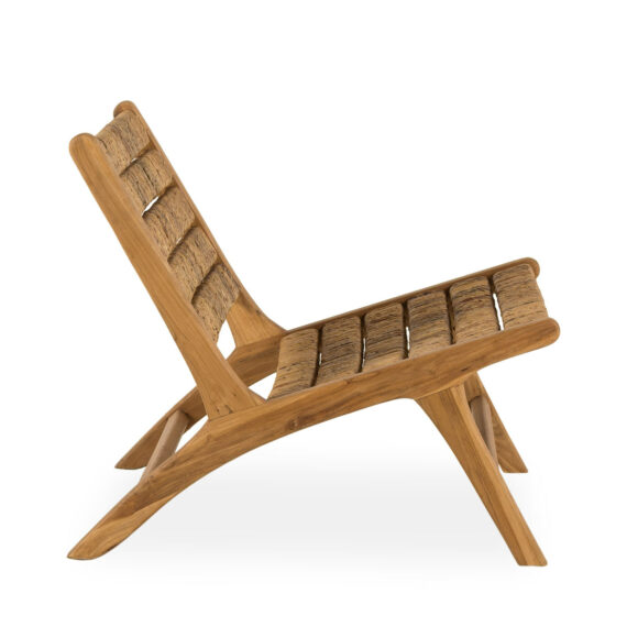 Wood low armchair.