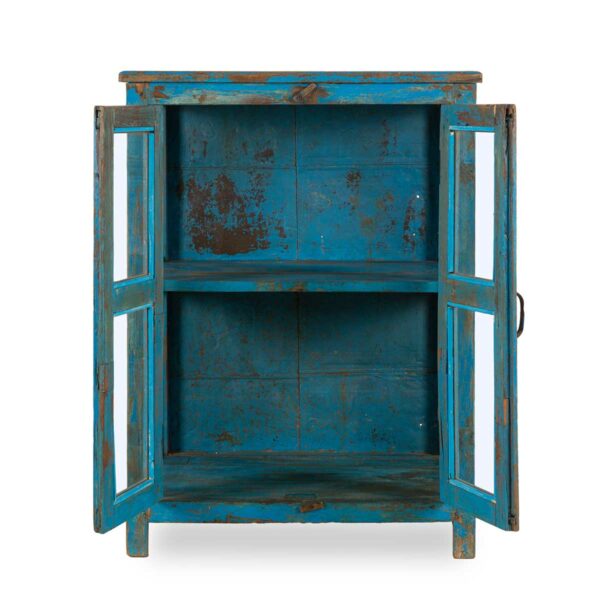 Blue commercial display cabine