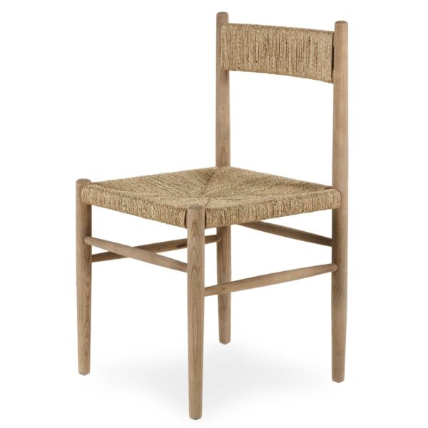 Wood rattan chair.