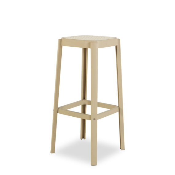 Outdoor barstool without backrest.