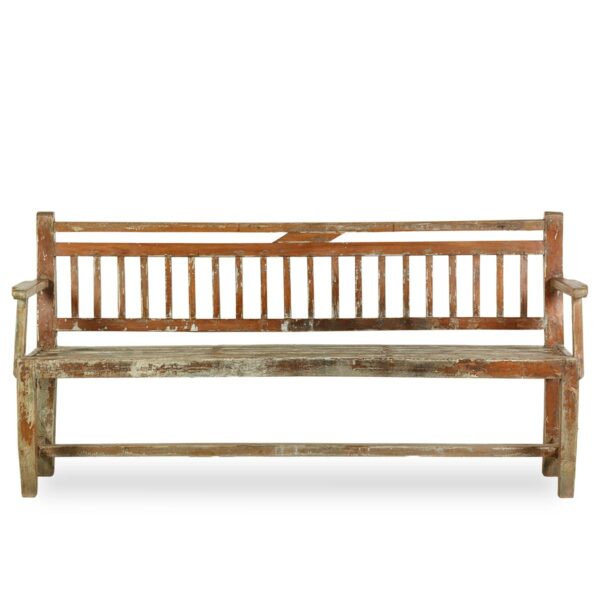 Rustic wooden bench.
