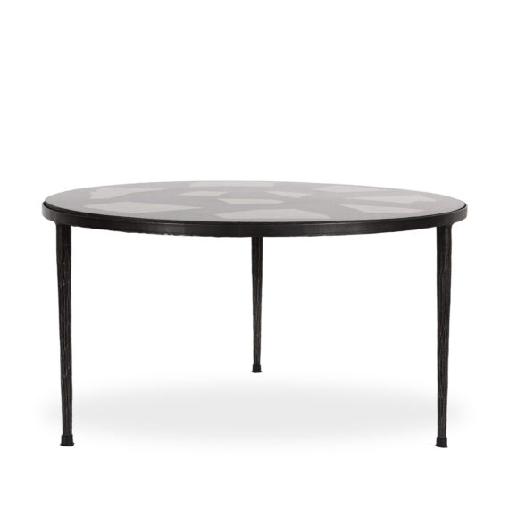 Black low table.