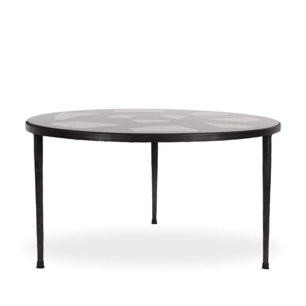 Black low table.