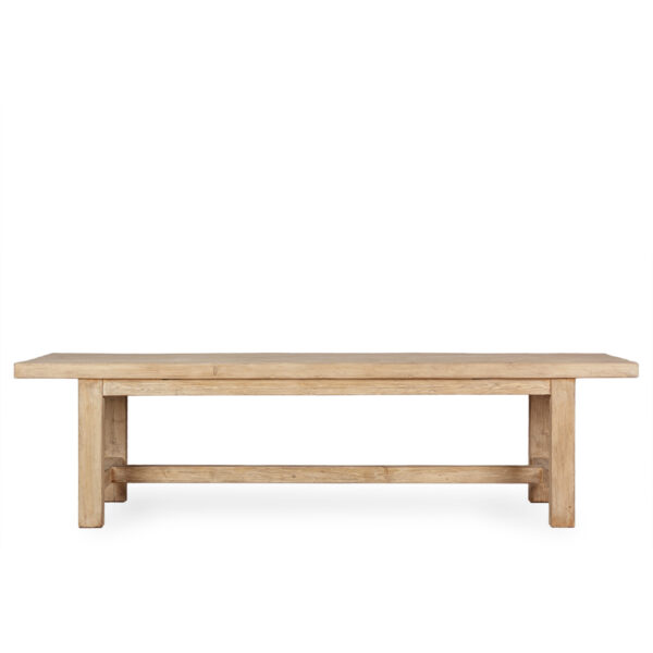 Natural wood table.