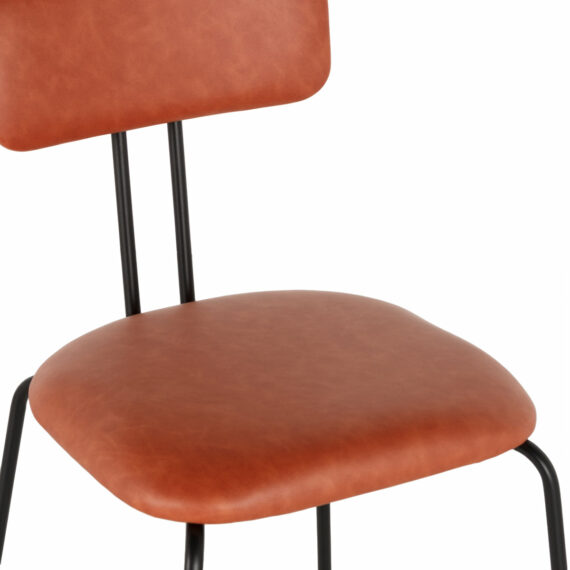 Leatherette dining chairs.