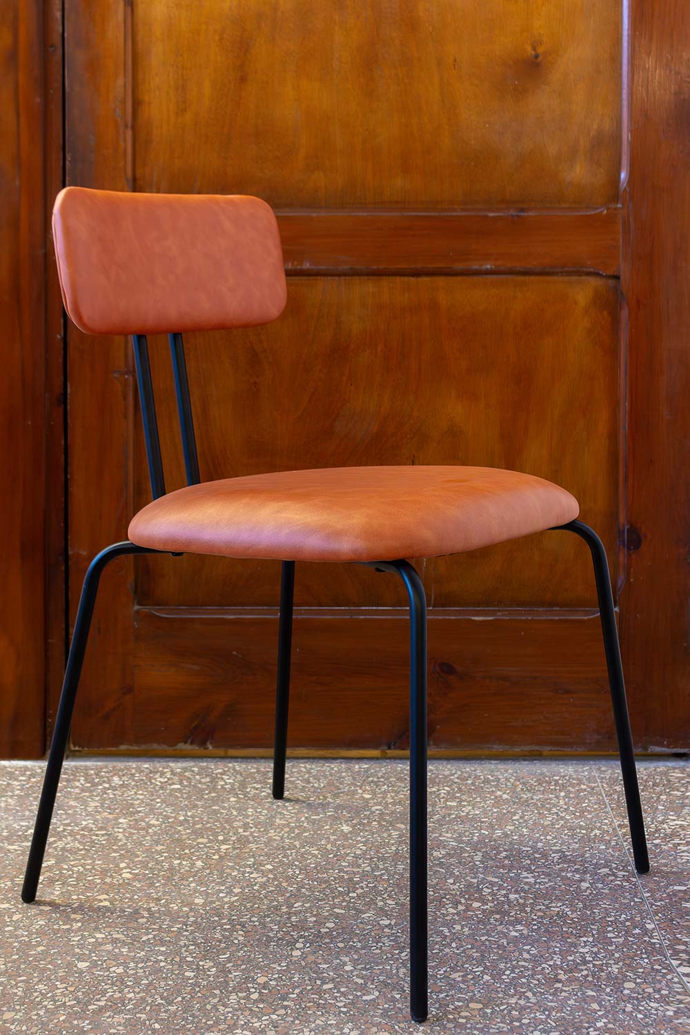 Leatherette chairs.