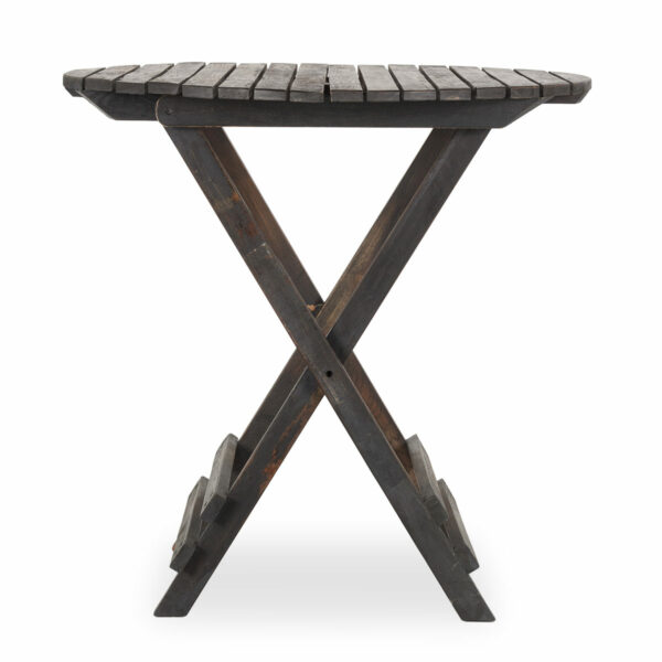 Round folding table wood.