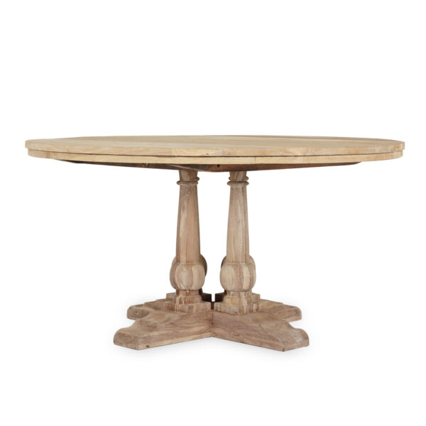 Wood round dining table.