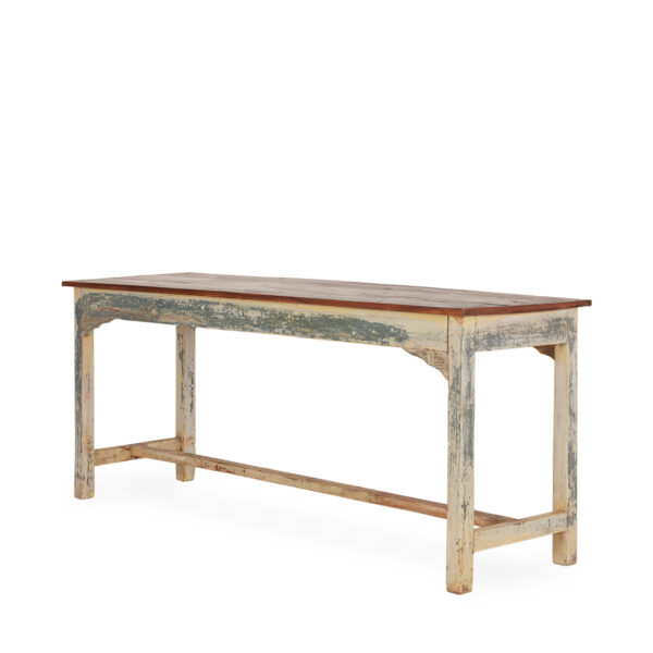 Antique wooden console tables.