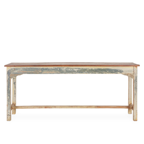 Antique wooden console tables.