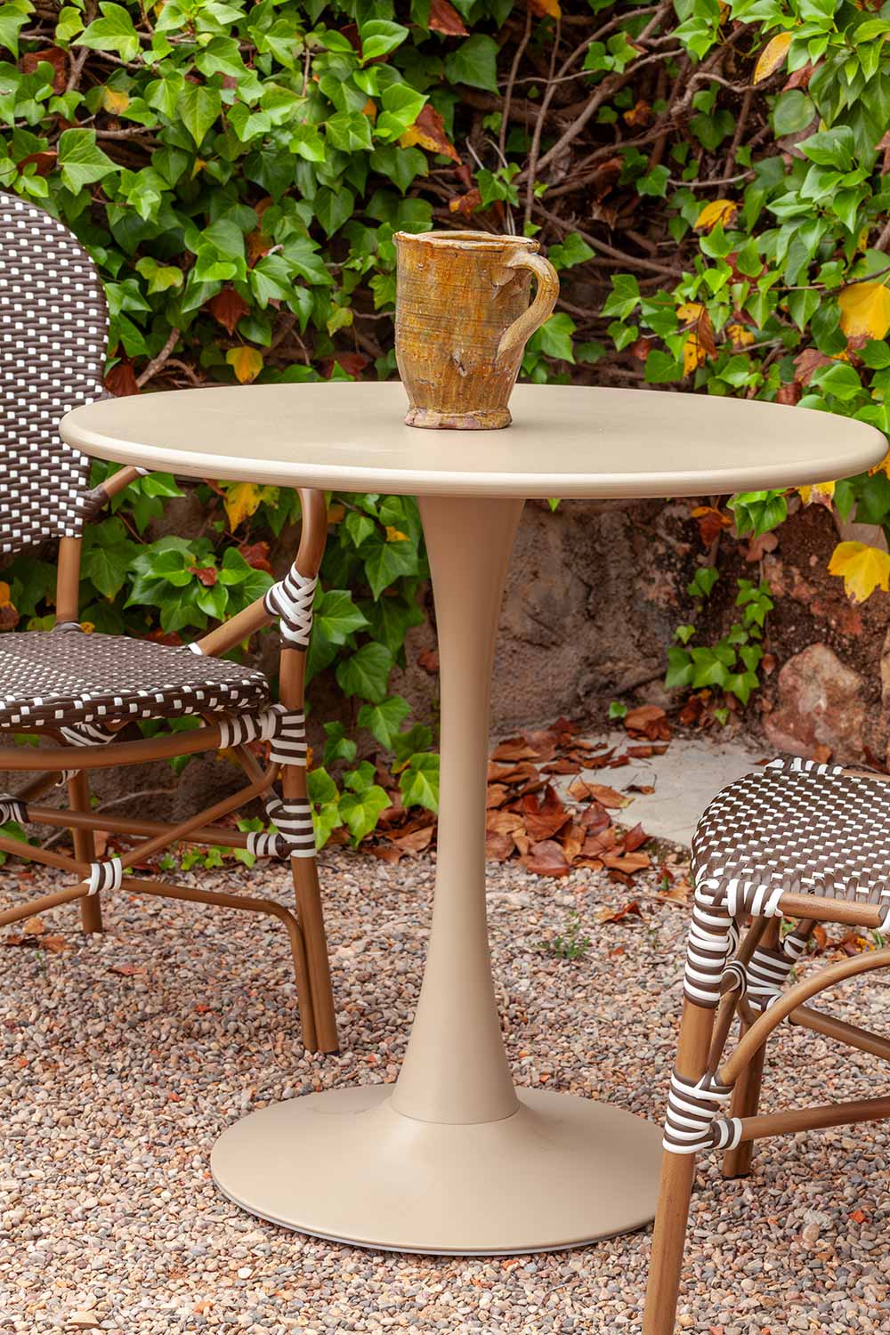 Chairs tables terrace.