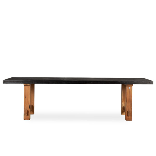 Rectangular wood table.