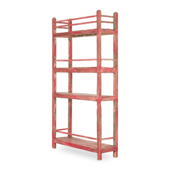 Estantería suelo madera.