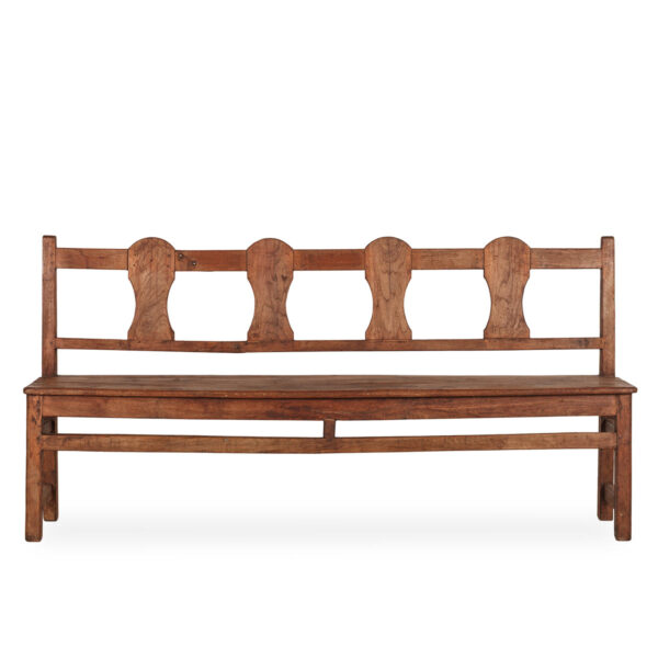 Banc en vieux bois tourné.
